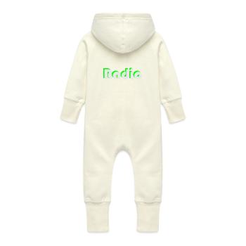 radio - Baby Organic Sweat Overalls With Hood - vanilla - Back