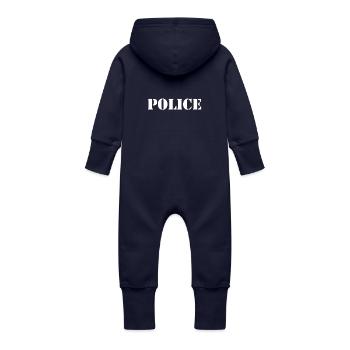 Police - Grenouillère à capuche bio en molleton Bébé - marine - Dos