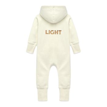 Light - Baby Organic Sweat Overalls With Hood - vanilla - Back