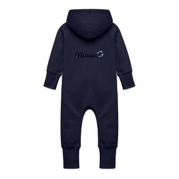 Infirmière - Grenouillère à capuche bio en molleton Bébé - marine - Dos