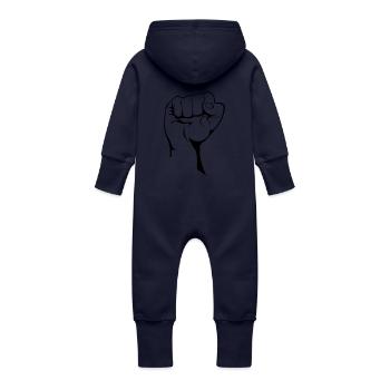 Le poing - Grenouillère à capuche bio en molleton Bébé - marine - Dos