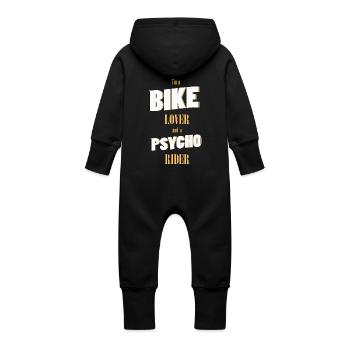 Bike Lover Psycho Rider - Grenouillère à capuche bio en molleton Bébé - vanille - Dos