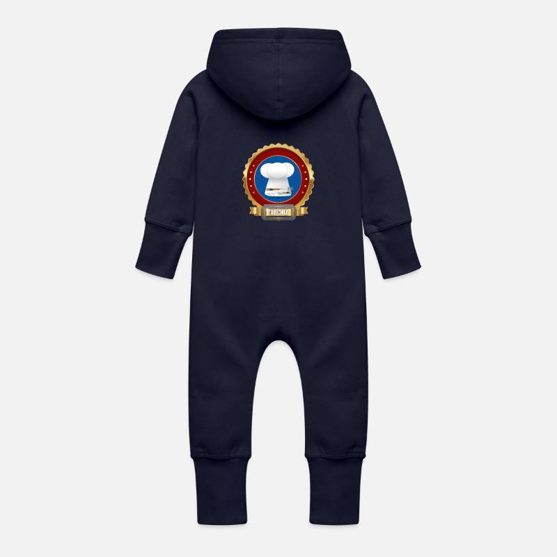 Top Chef pour la cuisine - Grenouillère à capuche bio en molleton Bébé - marine