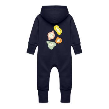 Exotische Früchte - Baby Bio Sweat Overall mit Kapuze - Navy - Hinten