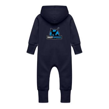 Babysaurus cadeau amusant pour bébés - Grenouillère à capuche bio en molleton Bébé - marine - Dos