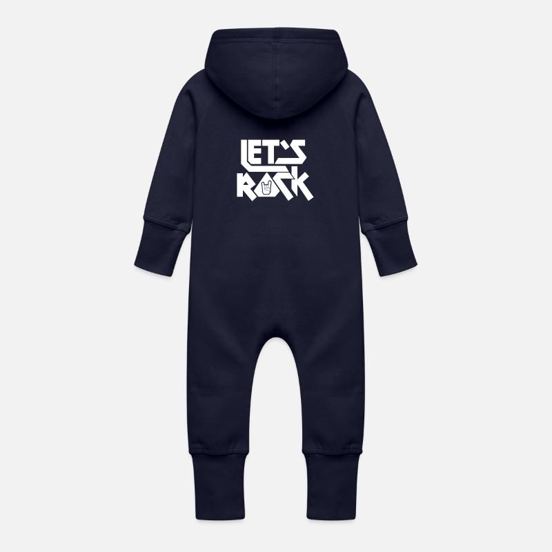 Let's Rock - Baby Bio Sweat Overall mit Kapuze - Navy