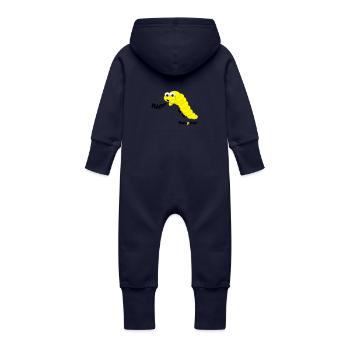 Rauptier - Baby Bio Sweat Overall mit Kapuze - Navy - Hinten
