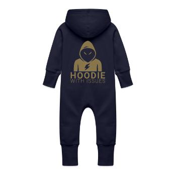 Hoodie with Issues - Baby Bio Sweat Overall mit Kapuze - Navy - Hinten