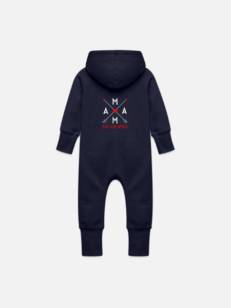 Mama ist die Beste - Baby Bio Sweat Overall mit Kapuze - Navy