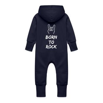 Born to Rock - Grenouillère à capuche bio en molleton Bébé - marine - Dos