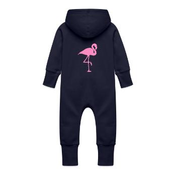 flamant - Grenouillère à capuche bio en molleton Bébé - marine - Dos