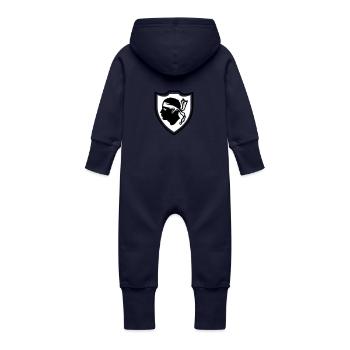 Ecusson Corse - Grenouillère à capuche bio en molleton Bébé - marine - Dos