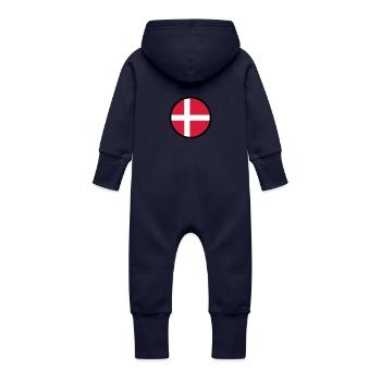 Marqué par le Danemark - Grenouillère à capuche bio en molleton Bébé - marine - Dos