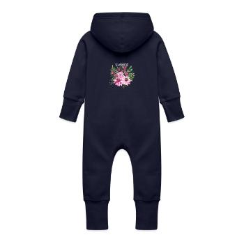 bouquet v1 - Baby Organic Sweat Overalls With Hood - navy - Back