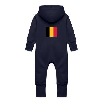 Drapeau national de Belgique - Grenouillère à capuche bio en molleton Bébé - marine - Dos