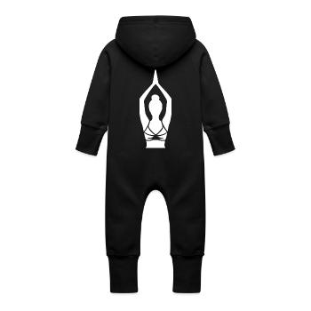 Technique de respiration simple de yoga Silhouette Focus - Grenouillère à capuche bio en molleton Bébé - vanille - Dos