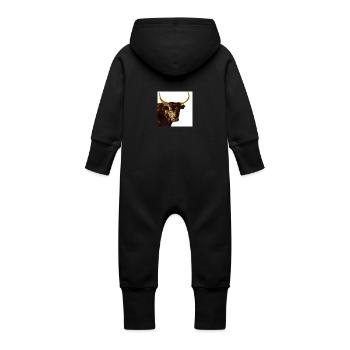 taureau de camargue - Grenouillère à capuche bio en molleton Bébé - vanille - Dos