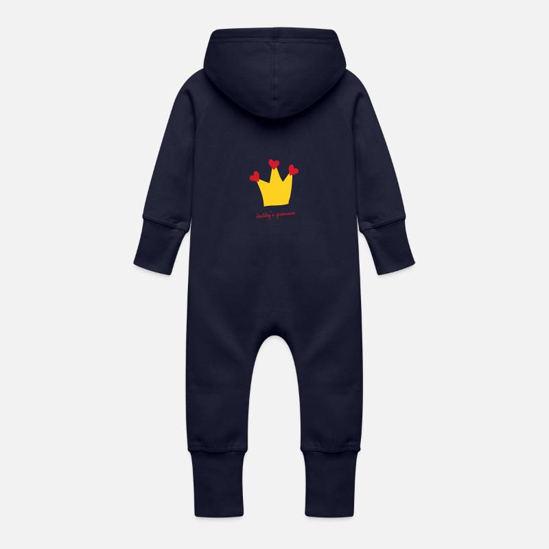Daddys Princess - Baby Bio Sweat Overall mit Kapuze - Navy