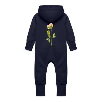 Rose - Grenouillère à capuche bio en molleton Bébé - marine - Dos