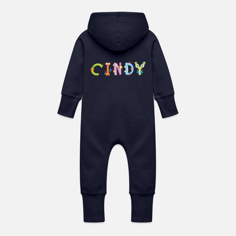 Cindy - Grenouillère à capuche bio en molleton Bébé - marine