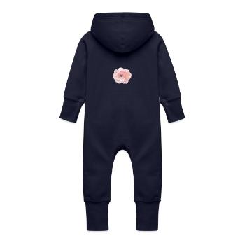Rose Blume - Baby Bio Sweat Overall mit Kapuze - Navy - Hinten