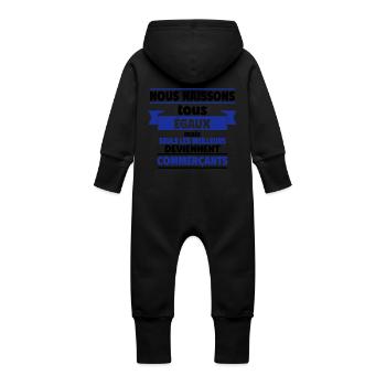 Les meilleurs commerçants - Grenouillère à capuche bio en molleton Bébé - vanille - Dos