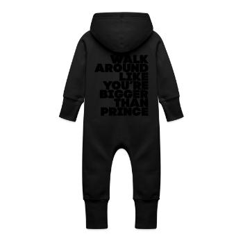 walk_around_bigger_than_prince - Baby Organic Sweat Overalls With Hood - vanilla - Back