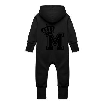 Lettre M - Grenouillère à capuche bio en molleton Bébé - vanille - Dos