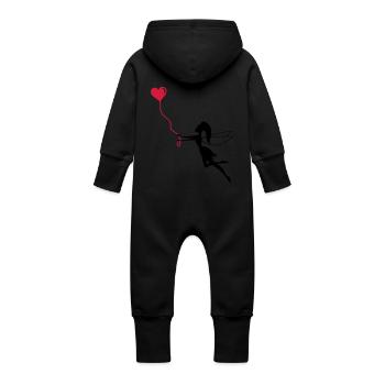 fee_in_love - Baby Organic Sweat Overalls With Hood - vanilla - Back