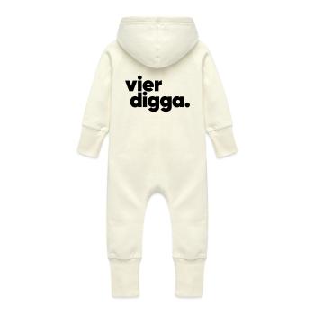 4D vierdigga sw - Baby Bio Sweat Overall mit Kapuze - Vanille-Milchshake - Hinten