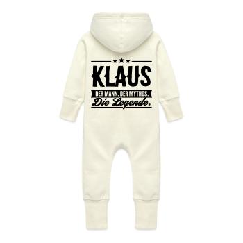 Man Myth Légende Klaus - Grenouillère à capuche bio en molleton Bébé - vanille - Dos
