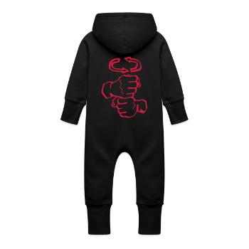 coffee_sign - Baby Bio Sweat Overall mit Kapuze - Vanille-Milchshake - Hinten
