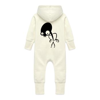 alien - Grenouillère à capuche bio en molleton Bébé - vanille - Dos