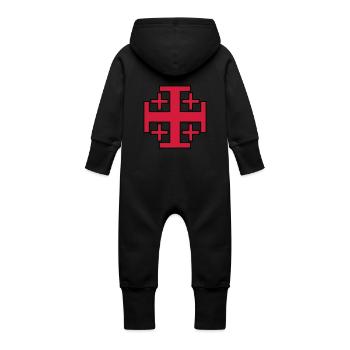 Templiers croisé chrétiens - Grenouillère à capuche bio en molleton Bébé - vanille - Dos