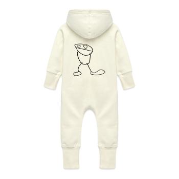Männchen (by Linus) - Baby Bio Sweat Overall mit Kapuze - Vanille-Milchshake - Hinten