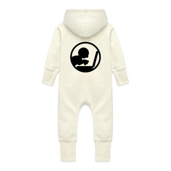 Computerfreak (Icon) - Baby Bio Sweat Overall mit Kapuze - Vanille-Milchshake - Hinten