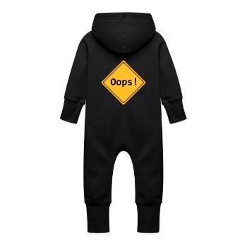 erreur, oups!, adaptable - Grenouillère à capuche bio en molleton Bébé - vanille - Dos