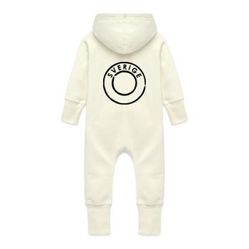 Sverige - Sweden Postmark - Baby Organic Sweat Overalls With Hood - vanilla - Back