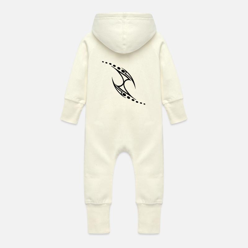 tribal - Grenouillère à capuche bio en molleton Bébé - vanille