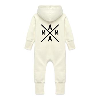 Maman - Grenouillère à capuche bio en molleton Bébé - vanille - Dos
