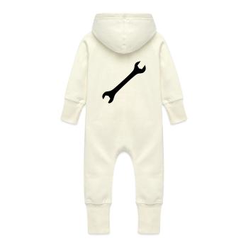 Schraubenschlüssel - Baby Bio Sweat Overall mit Kapuze - Vanille-Milchshake - Hinten