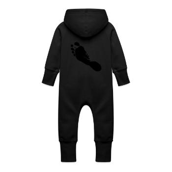 barefoot left (footprint) / Barfuß links ( - Baby Organic Sweat Overalls With Hood - vanilla - Back