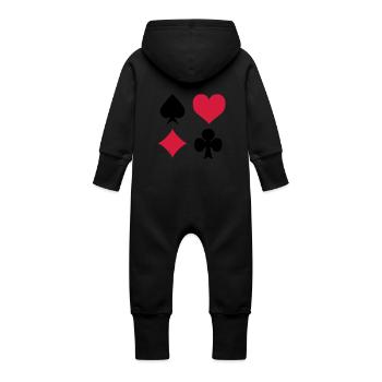 love_jeu_carte - Baby Organic Sweat Overalls With Hood - vanilla - Back