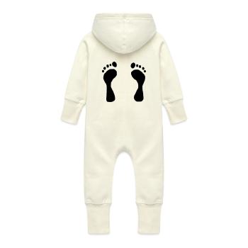 * Empreintes * - Grenouillère à capuche bio en molleton Bébé - vanille - Dos