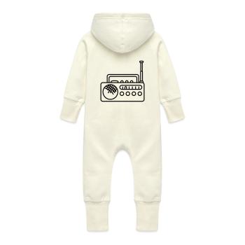 Radio - Grenouillère à capuche bio en molleton Bébé - vanille - Dos