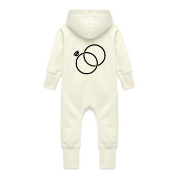 ehe_ringe_001 - Grenouillère à capuche bio en molleton Bébé - vanille - Dos