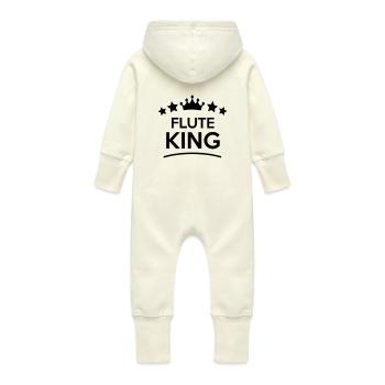 flute king stars - Baby Bio Sweat Overall mit Kapuze - Vanille-Milchshake - Hinten