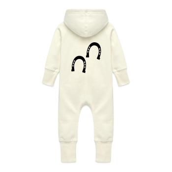 Les sabots de chevaux - Grenouillère à capuche bio en molleton Bébé - vanille - Dos