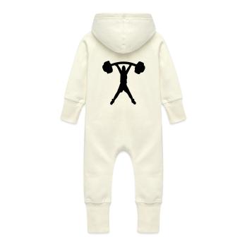 Man & dumbelle - Grenouillère à capuche bio en molleton Bébé - vanille - Dos