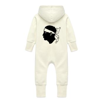 Corsica Korsika - Baby Bio Sweat Overall mit Kapuze - Vanille-Milchshake - Hinten